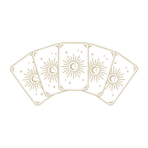 Tarot kártya pakli kiterítve